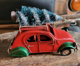 Vintage car  eend met Kerstboom rood