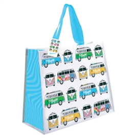 Volkswagen Blue Campervan Shopping Bag