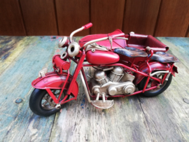 Motorfiets met zijspan rood