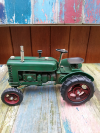 Green Metal Vintage Tractor Ornament 27 cm