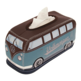 Tissue box holder petrol/bruin