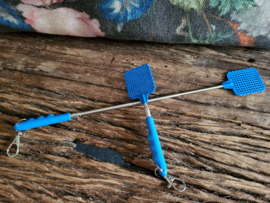 Uitschuifbare mini vliegenmepper blauw