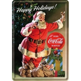 Metal Card Coca-Cola Happy Holidays