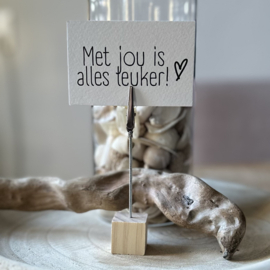 Kaarthouder | Hout met metalen knijper