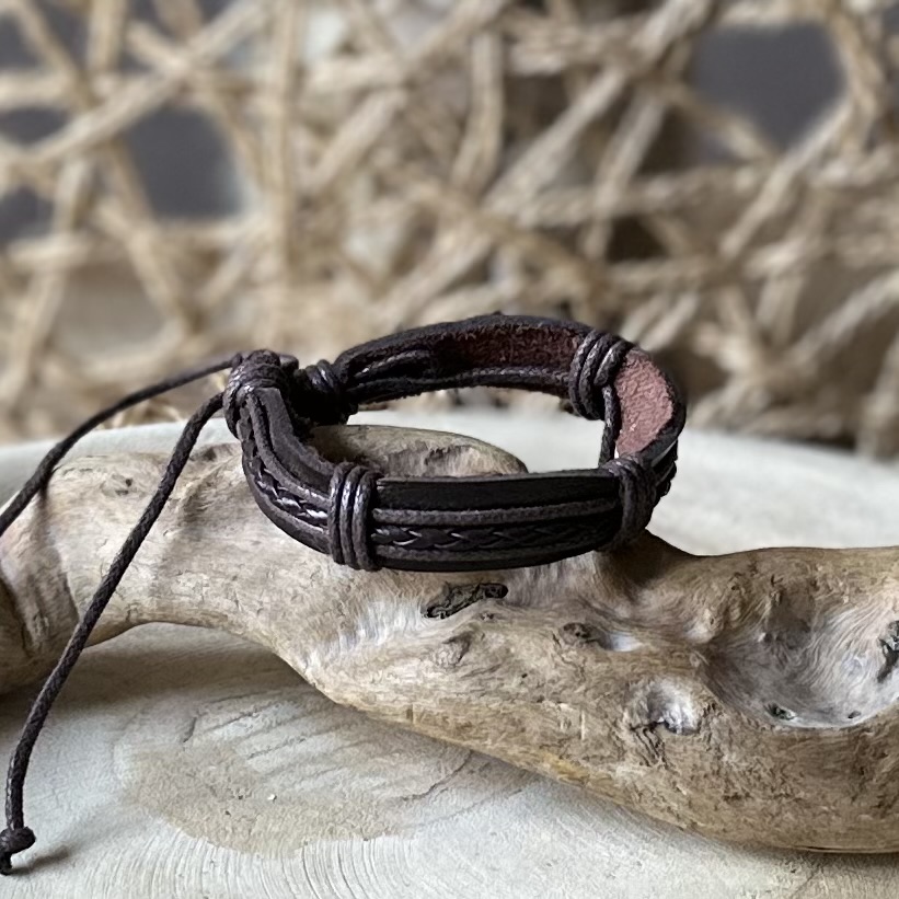Armbanden | Gevlochten leer-Brown
