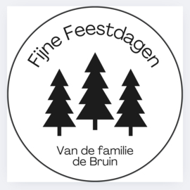 Sticker Kerst | Fijne feestdagen-kerstbomen