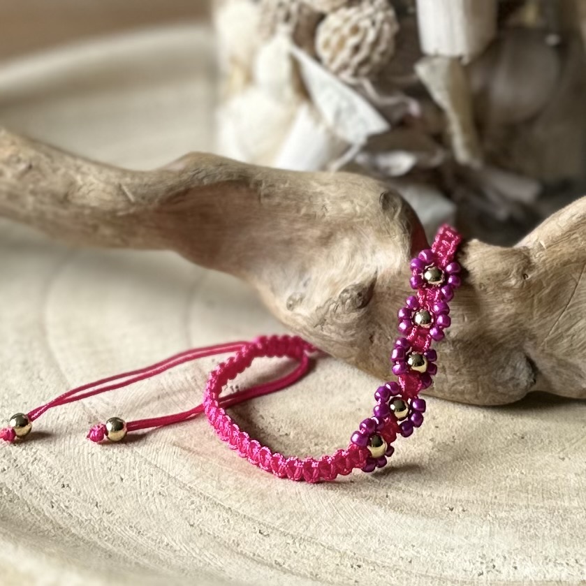 Armbandjes | Gevlochten met bloem
