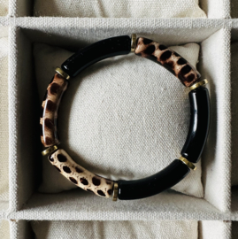 Tube armband | Animal dots-black