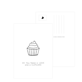 Kaart | All you need is love and a cupcake