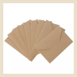 Enveloppen | A6. Wit/zwart/kraft