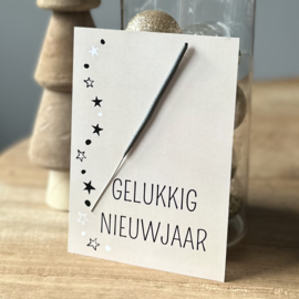 Kaart | Gelukkig nieuwjaar+sterretje