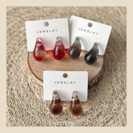Oorbellen | XL Teardrop transparant
