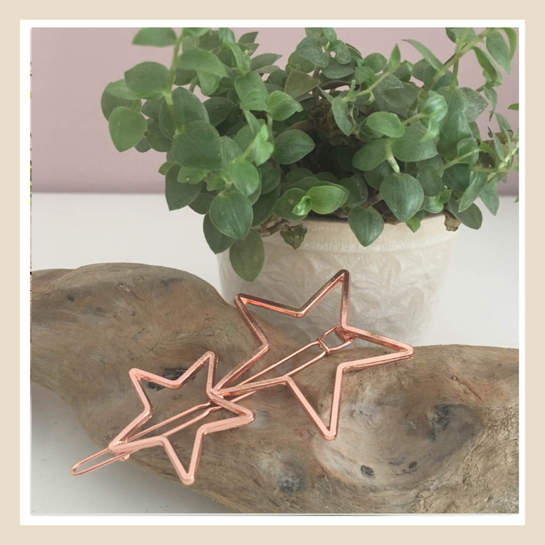 Minimalistische haarspeld | double star rosekleurig