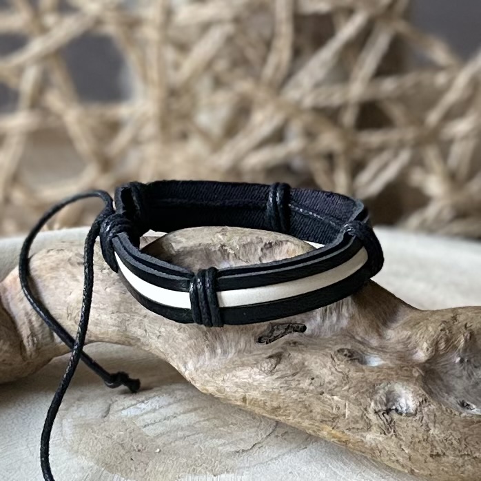 Armbanden | Gevlochten leer-Black