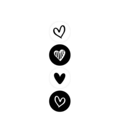 Kadosticker | Black and white hearts