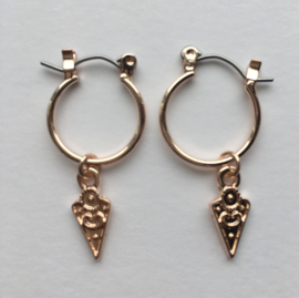 Oorbellen boho hanger Rosegold