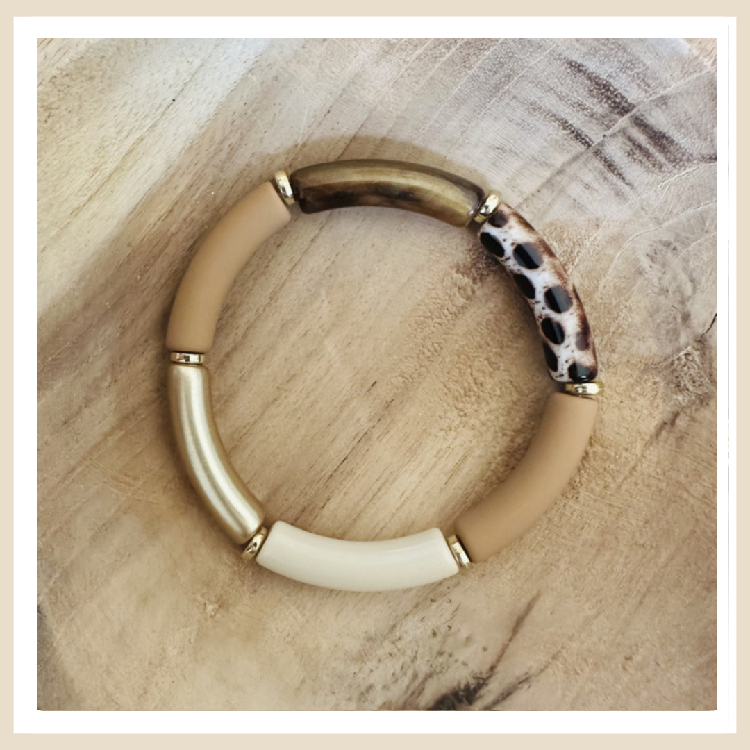 Tube armband | Mat beige animale