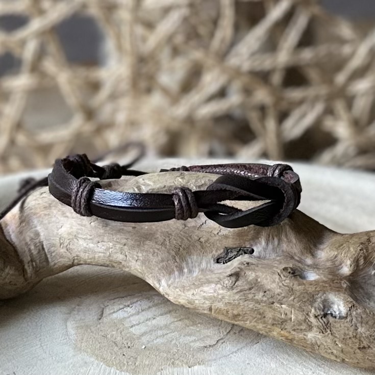 Armbanden | Gevlochten leer-Brown