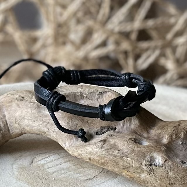 Armbanden | Gevlochten leer-Black