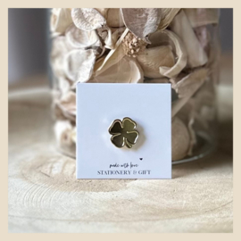Pin | Klavertje vier-brons