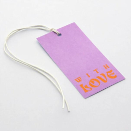 Minikaart | With love-paars/oranje