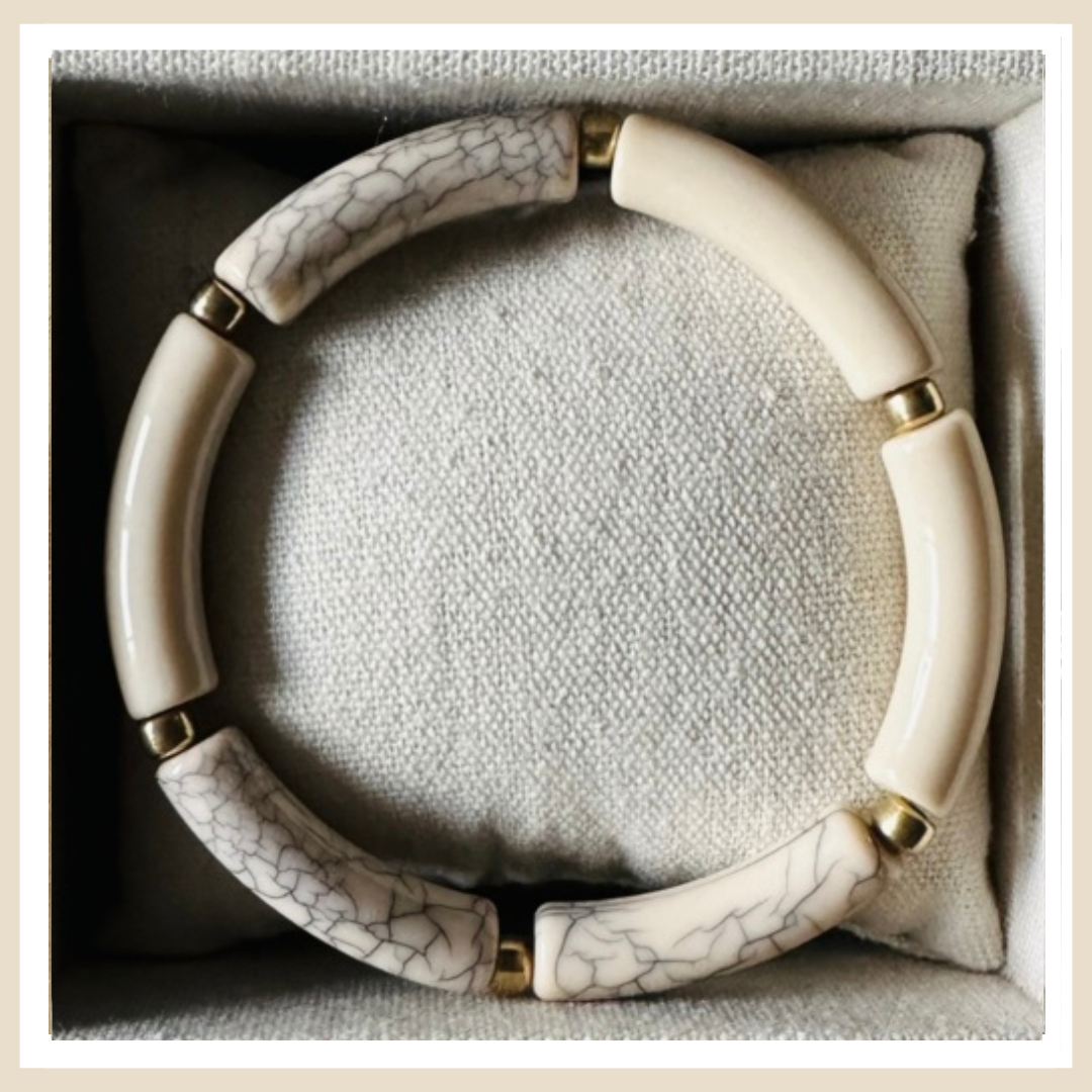 Tube armband | Crackle beige