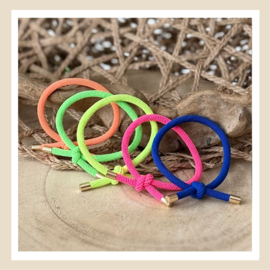 Elastiekjes/armbandjes | Knoop neon