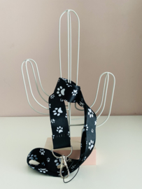 Keycord met print pootafdruk | Zwart