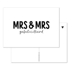 Kaart | Mrs. & Mrs. gefeliciteerd