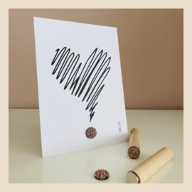 Kaartpin | Rose/bruin Golf Glitter