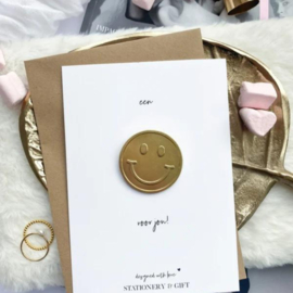 Pin Smile | Voor jou | goud