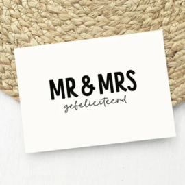 Kaart | Mr. & Mrs. gefeliciteerd