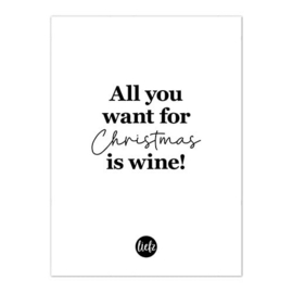 Fles etiket | All you want for Christmas is wine