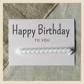 Kaart | Happy Birthday to you-beige + kaarsje wit