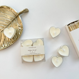 Waxinelichtjes | Creme-Hartjes voor jou