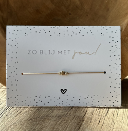 Armbandje met tekstkaart | Zo blij met jou