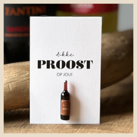 Minikaart | Dikke proost op jou+wijnflesje