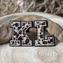 Strijk applicatie | Letter-Luipaardprint