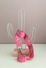 Keycord met dierenprint rose/grijs