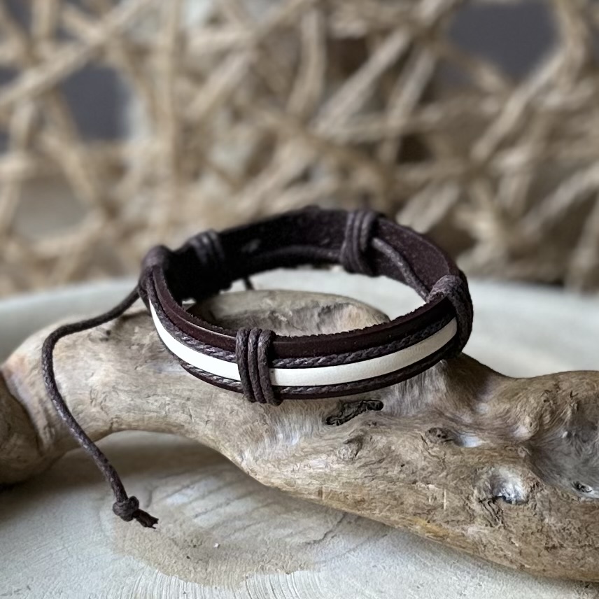 Armbanden | Gevlochten leer-Brown