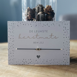 Armbandje met tekstkaart | De leukste kerstmuts ben jij"