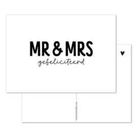 Kaart | Mr. & Mrs. gefeliciteerd