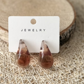 Oorbellen | XL Teardrop transparant