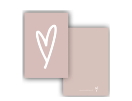 Minikaart | Hart roze