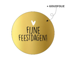 Wensetiket | Fijne feestdagen-Goud