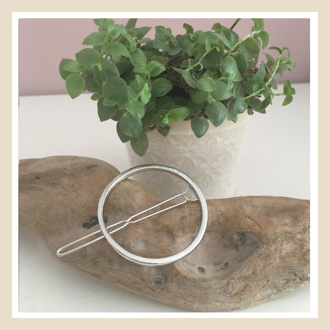 Minimalistische haarspeld | cirkel zilverkleurig