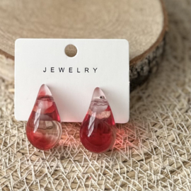 Oorbellen | XL Teardrop transparant