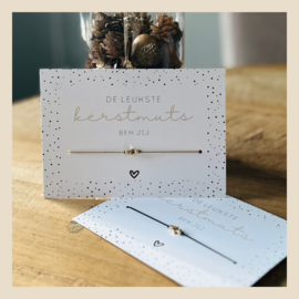 Armbandje met tekstkaart | De leukste kerstmuts ben jij"