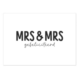 Kaart | Mrs. & Mrs. gefeliciteerd