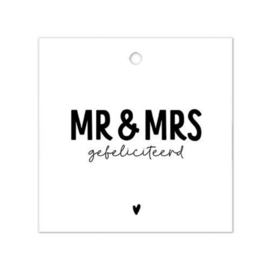 Minikaartje |  Mr. & Mrs. gefeliciteerd